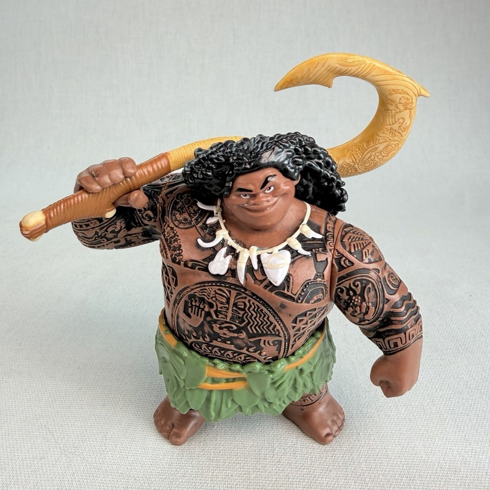 Disney Moana Maui Demigod PVC Figure With Magic Fish Hook By JAKKS 4.5"